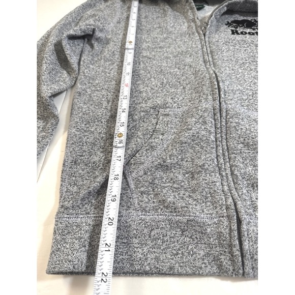 ROOTS Kids Unisex Salt & Pepper Full Zip Hoodie Beaver Logo XL 11–12 Years - Picture 6 of 8